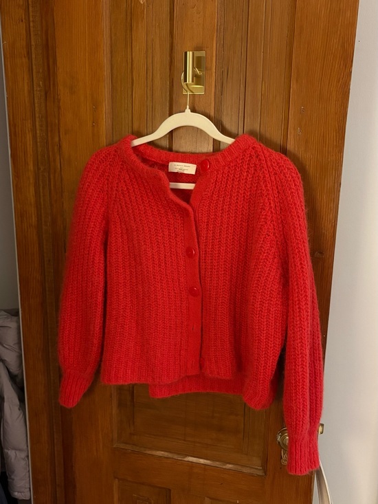 Sezane Sweaters - Sezane Red Sweater Emile Cardigan Red Alpaca Size M